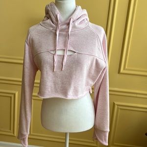 Jim shark pink crop hoodie Size large new never worn